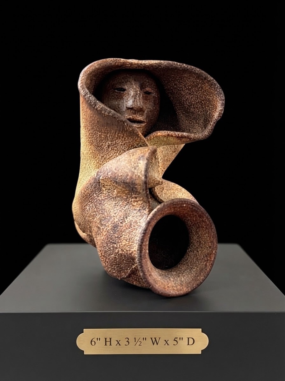 Handcrafted modern Mesoamerican-style studio pottery vase or sculpture